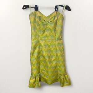 Vintage Marylou Bustier Corset Dress In A Floral Lily Print- Size 6